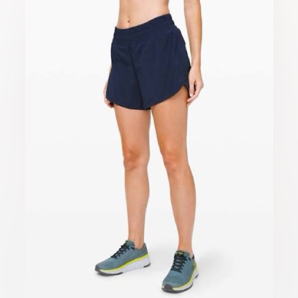 Lululemon Track That High-Rise Lined Short 5” True Navy Size 4